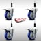 Service Caster 4'' SS Blue Poly Swivel 7/8'' Expanding Stem Caster Set Total Lock Brake, 4PK SCC-SSEXTTL20S414-PPUB-BLUE-78-4 - alternate 2